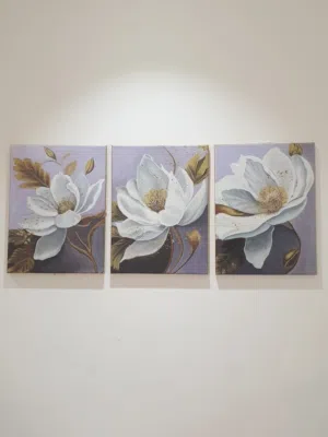 Mongolian Roses painting (Original) 40cm x 30cm 3PC acrylic on canvas  brand: SanoyaArtz
