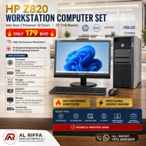 HP Workstation Xeon 32 Core's Computer Set 128GB RAM 22 FHD Monitor NVidia 4GB Graphics 512GB SSD