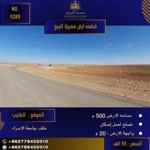 Residential Land for Sale in Amman Al Tuneib