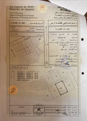 Residential Land for Sale in Al Batinah Rustaq