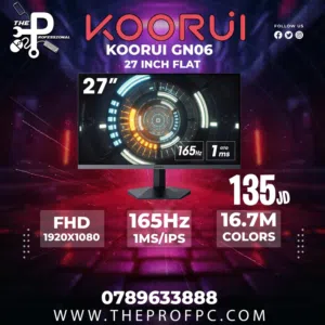 KOORUI GN06 – شاشة الألعاب بحجم 27 بوصة تجربة بصرية استثنائية بدقة عالية وأداء سريع لا يُضاهى!
