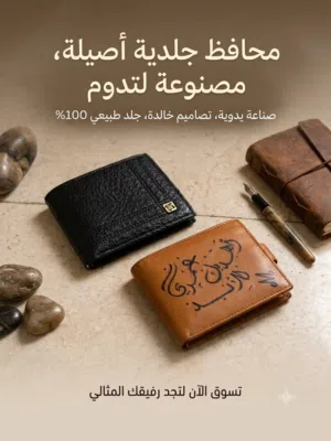 محافظ من جلد طبيعي