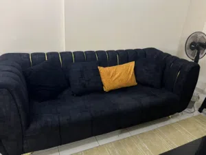 3 pcs black sofa