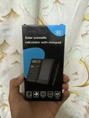 A calculator with a note screen