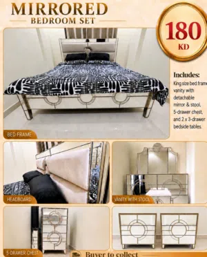 Mirrored Bedroom set and vanity