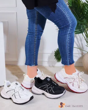 كوتشي FASHION شيك وترندي جداا مقاس من 37 : 41 قالب مظبوط اسود بيج ابيض Code Ex13355