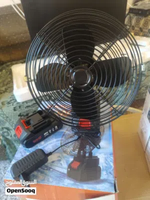 مروحه كهرباء وشحن حديد مع بطاريه  جديد