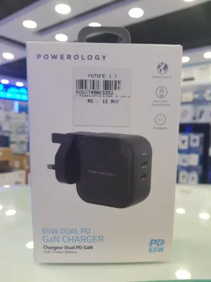 Powerology 65w dual PD gan charger