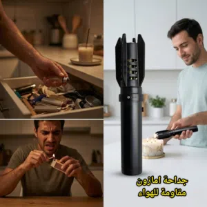 قداحة غاز نفاثة مقاومة للهواء والرياح (شعلة تورش توربو 1300°C) قابلة لإعادة التعبئة للبيت والتخييم