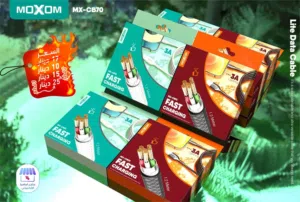 وصلة شحن (طويلة) بقدرة 3A أصلية من شركة moXom - تخفيضات كبرى% لفترة محدودة