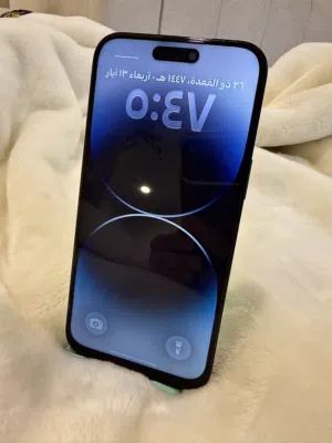 14 برو ماكس دبل شريحه ذاكره 256 مستعمل  فقط الشاشه مغيره