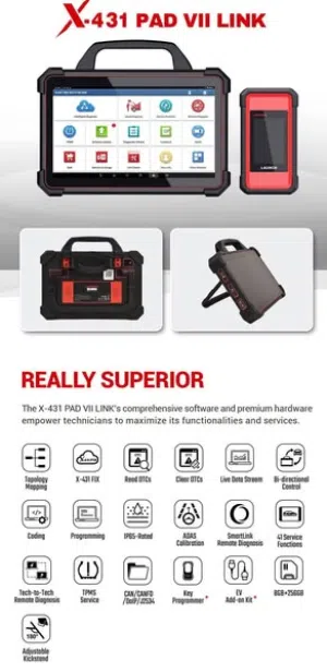 اقوى جهاز فحص و برمجة كمبيوتر السيارات Launch X-431 PAD 7 / PAD VII LINK High-end Flagship Diagnosti