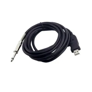 USB Gitare Kable USB Interface Male to 6.35mm 1/4 Mono Male Electric Adapter