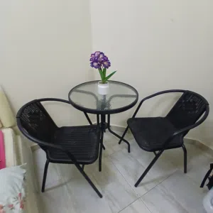 2 chairs and table