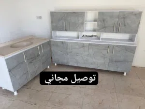 كاونترات خشب مترين مع ملحق وسنك