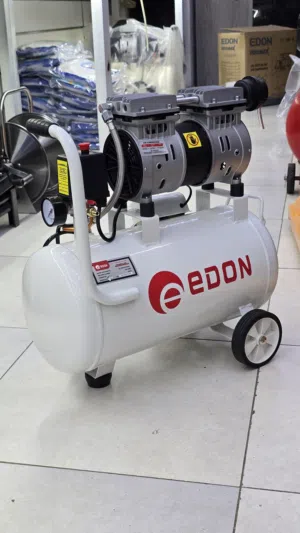 كمبريسر هواء 25 لتر سايلنت حجم صغير شركة EDON  مكينة بريشر الهواء كهرباء صامت كهربائي