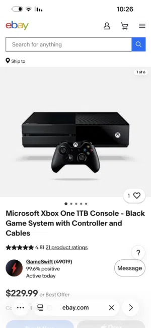 Xbox ون نظيف سليم بدون يد  مقابل تبديل السعر 550 د.إ
