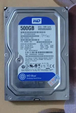 هاردسك داخلي Western Digital Blue سعة 500 جيجابايت 40 الف يمني جنوبي