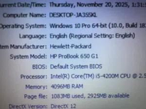 Hp pro book 650 G1