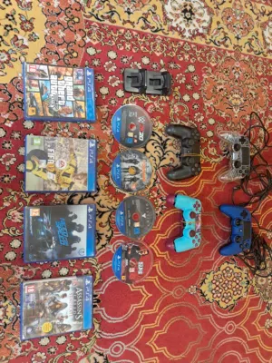 PS4 Bundle for Sale – 4 Controllers, 8 Games, Charging Dock – Used & Working