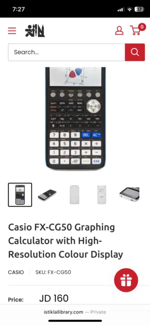 CASIO FX-CG50 graphing calculator.