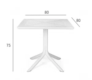 Outdoor square Table 80CM white