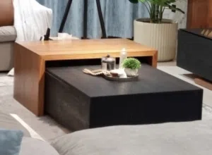 طاولة خشبية تفصيل خاص من الرد أُوك والتيك الافريقي Coffee table made from Red Aok & African teak