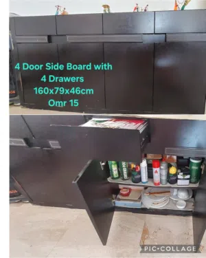 4 door side board with 4 specious drawers