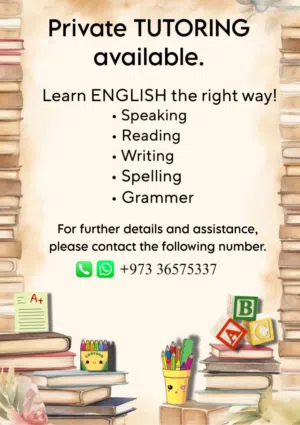English Tutor available.