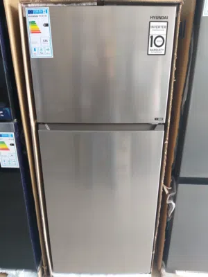 ثلاجة هونداي حجم 421 لتر لون استيل الموتور مكفول 10 سنوات