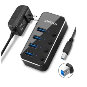 RSHTECH RSH-516 4 Port USB 3.0 Hub 5Gbps وصلة متعددة المنافذ