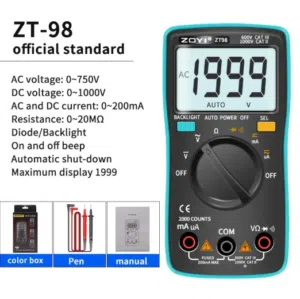 ساعة فحص ZOYI ZT98 Pen Type Digital Multimeter Auto-Range