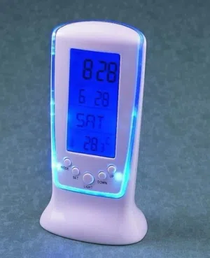 Square Clock Calender LED Light Alarm Clock With Light