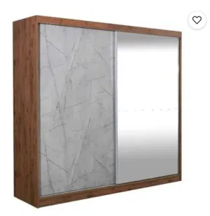 Alexa Sliding Door Wardrobe Walnut  دولاب ملابس بأبواب جرار