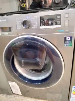 غسالة سامسونج 7 كيلو 1400 دورة 16 برنامج غسيل لون سلفر فل انفيرتر ايكو بابل Add washلون سلفر فيراني