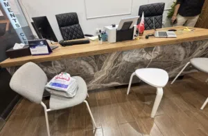 Office front desk table. Good looking.