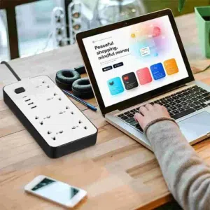 توصيلة LABRA LB03 الكهربائية مع 6 مقابس كهربائية 3 منافذ USB