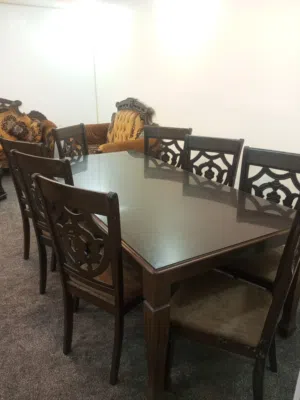 طاولة سفرة خشب زان 8 كراسي