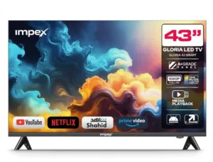 impex glory 43 inch andriod smart led tv with orignal remote control with table top stand