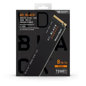 WD_Black SN850X 8TB NVMe SSD - M.2 2280,  Speed 7,300 MB/s