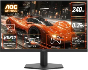 شاشة قيمنق AOC 24G11ZE احترافية - 240Hz (استجابة 0.3ms) جديدة