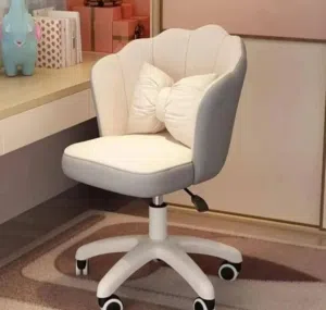 كرسي شِل (Shell Chair)مع بيونة أنيقة  مناسب للمكتب، طاولة المكياج أو غرفة النوم قابل لتعديل الارتفاع