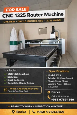 CNC 1325 Router Machine for Sale – 2600 OMR