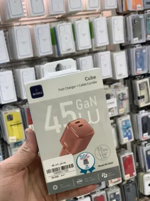 شاحن كامل wiwu مكفول سنه ونص 45w