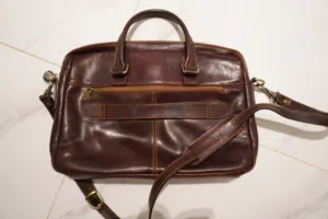 Original Italian Handmade Brown Leather 14 inch Breifcase Bag for Business and Laptop
