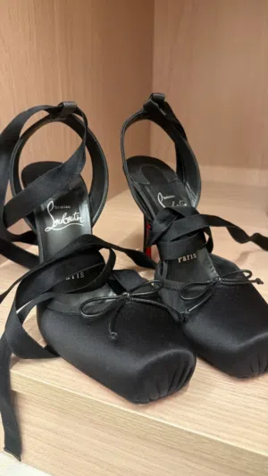 Christian Louboutin Heels (Cassia 100 lace up) -size 38- excellent condition-authentic-worn twice