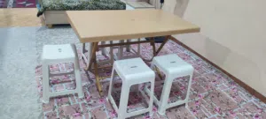Dinning Foldable Table with 5 Stools