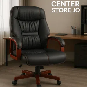 كرسي الفخامه والراحه الجلد الكامل الحجم الكبير بايدي خشبه راقيه