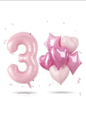 Helium Pink Balloon 3 /3 بالون هيليوم رقم  لون رودي