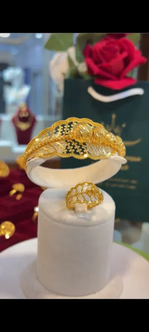 طقم اسواره مع الخاتم ذهب عيار 21